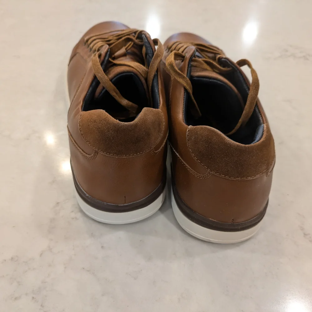 Bruno Marc Brown Leather Oxfords with Lace-Up Design Size 11